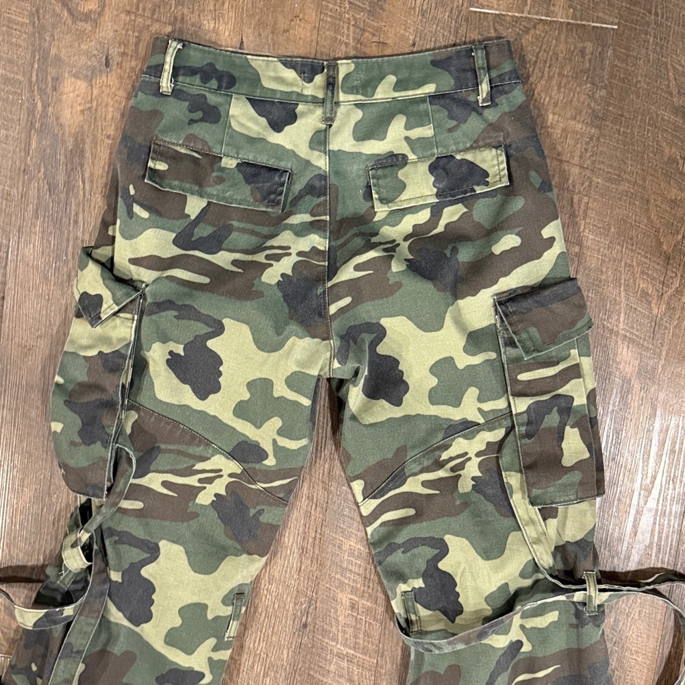 Fashion Nova Level You Up Camo Cargo Pant - Olive/combo (S) - Picture 13 of 13
